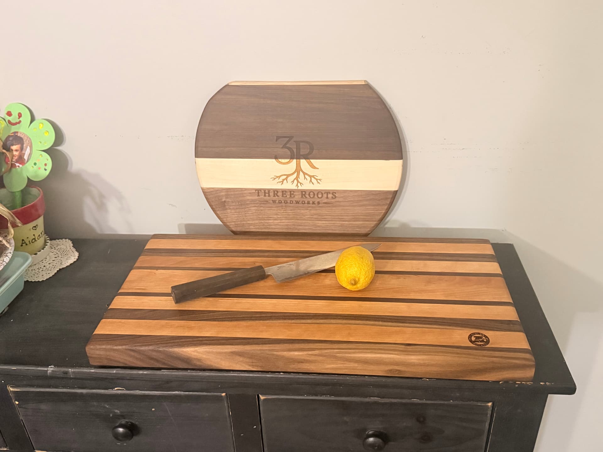 Auburn Hockey edge-grain cutting board